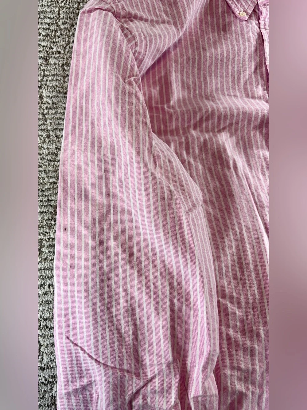 Polo Ralph Lauren Men’s Large Pink/White Striped Custom Fit Button Down Shirt
